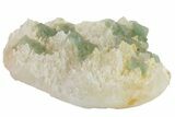 Green, Octahedral Fluorite Crystals on Quartz - China #163227-2